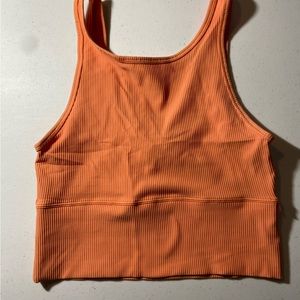Lululemon Power Pivot ribbed tank peach/orange color size 6
